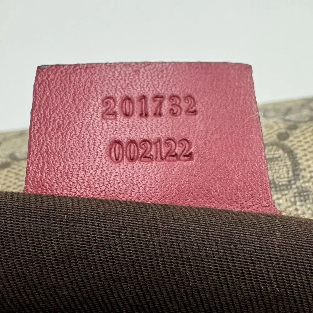 Auth Gucci Brown Supreme PVC Red Leather Trim Messenger Bag Monogram Sherry Line - Picture 14 of 16